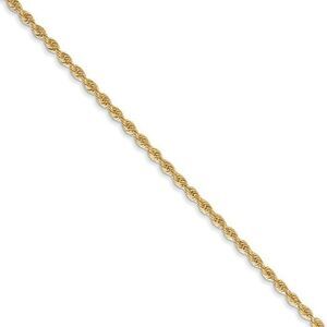 Children's 1.5mm 14k Yellow Gold Handmade Rope Chain Necklace, 14 Inch